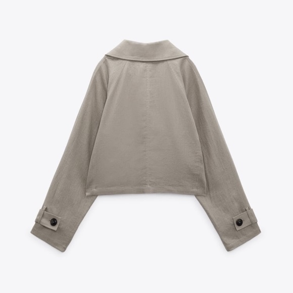 Zara CROPPED LINEN BLEND TRENCH - Picture 2 of 5
